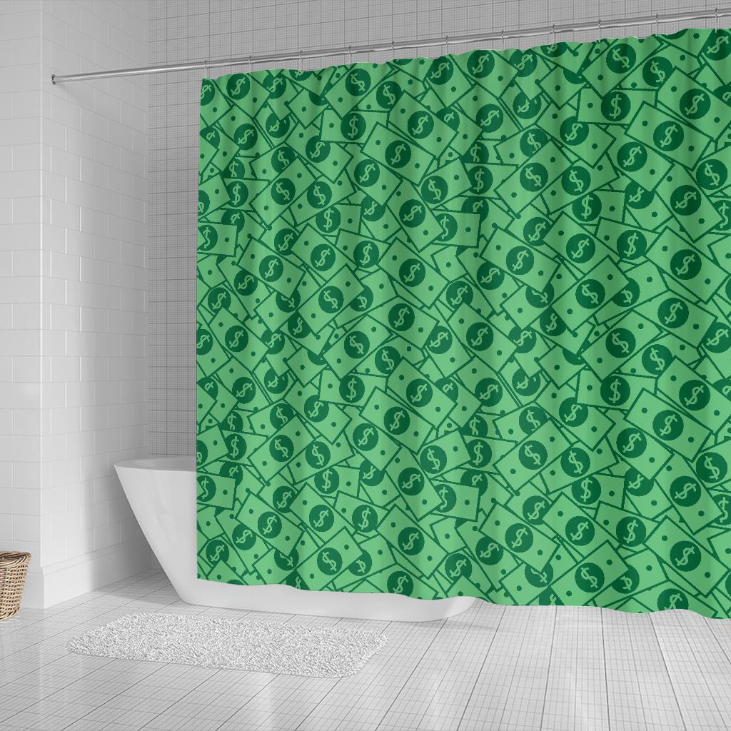 Money Dollar Print Pattern Bathroom Shower Curtain-grizzshop