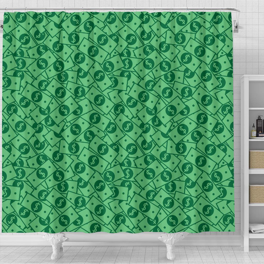 Money Dollar Print Pattern Bathroom Shower Curtain-grizzshop