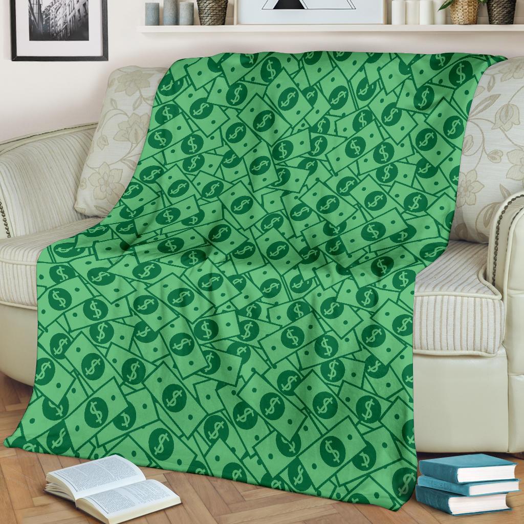 Money Dollar Print Pattern Blanket-grizzshop