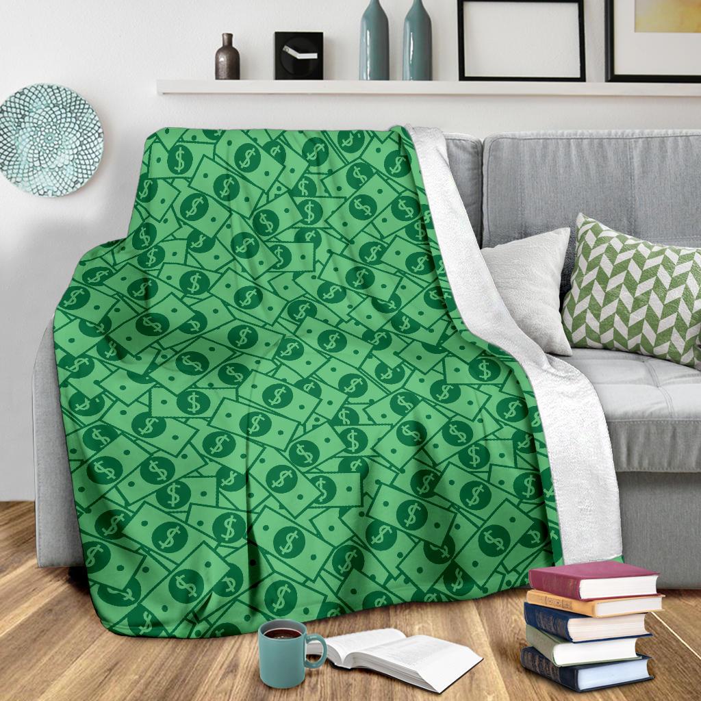 Money Dollar Print Pattern Blanket-grizzshop