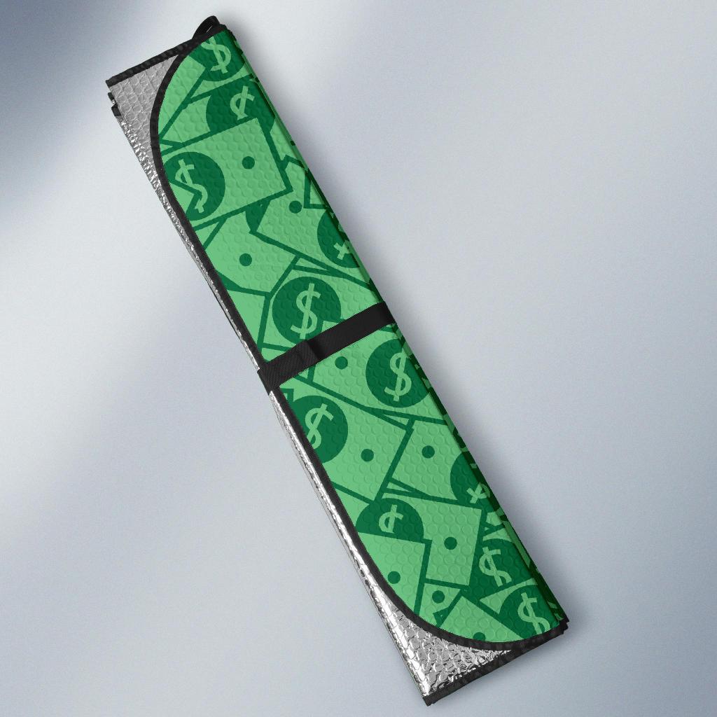 Money Dollar Print Pattern Car Sun Shade-grizzshop