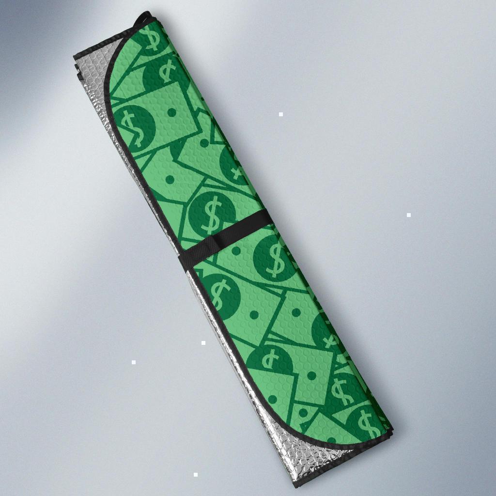 Money Dollar Print Pattern Car Sun Shade-grizzshop