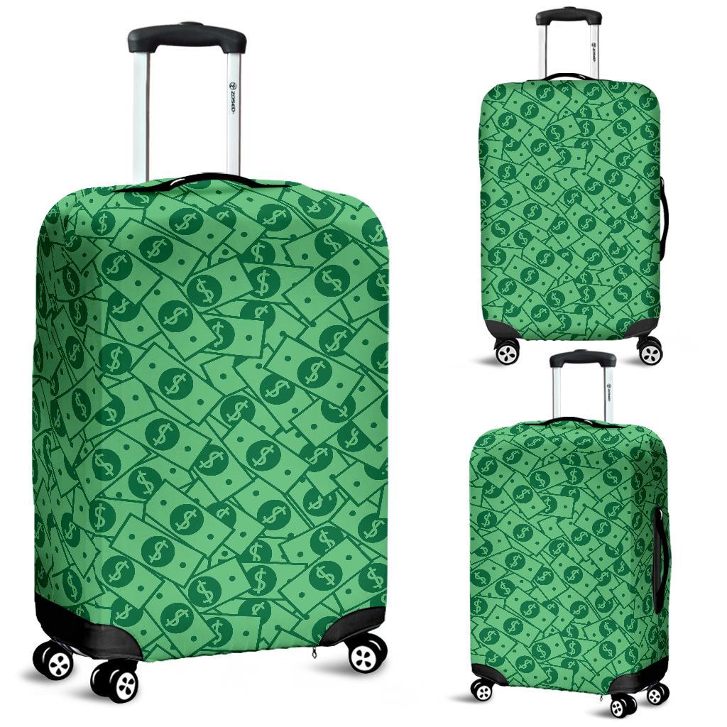 Money Dollar Print Pattern Luggage Cover Protector-grizzshop