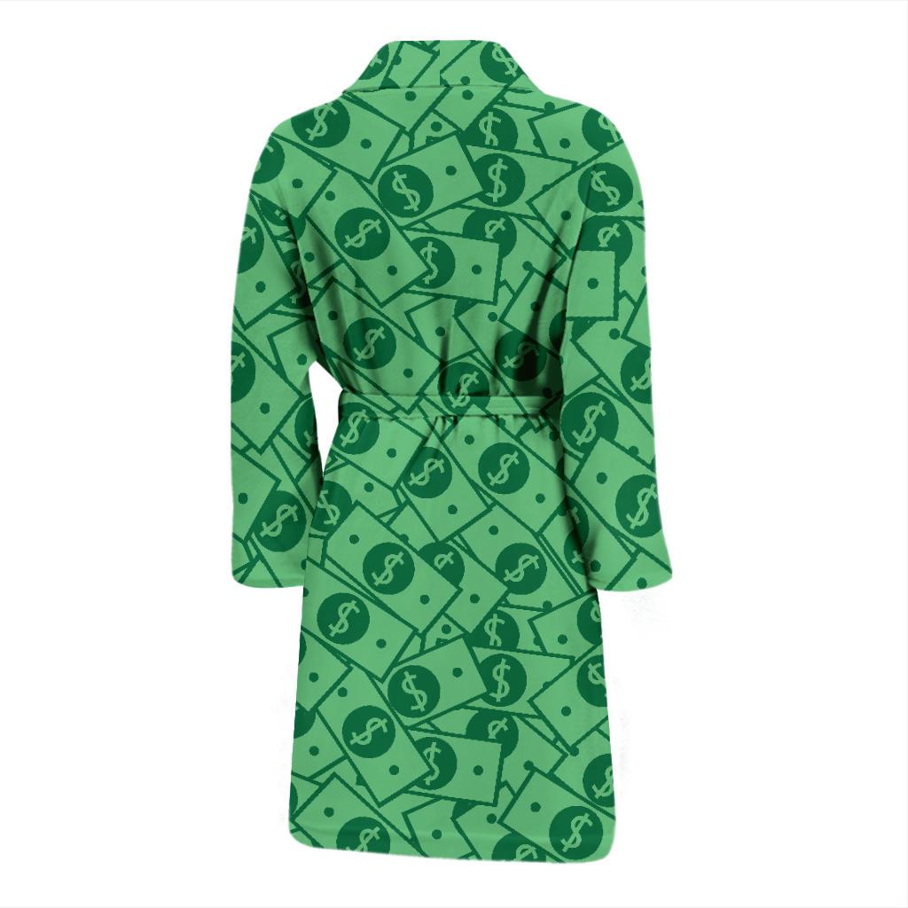 Money Dollar Print Pattern Men Long Robe-grizzshop