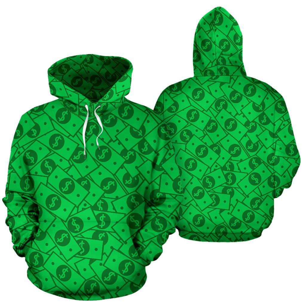 Money Dollar Print Pattern Men Women Pullover Hoodie-grizzshop