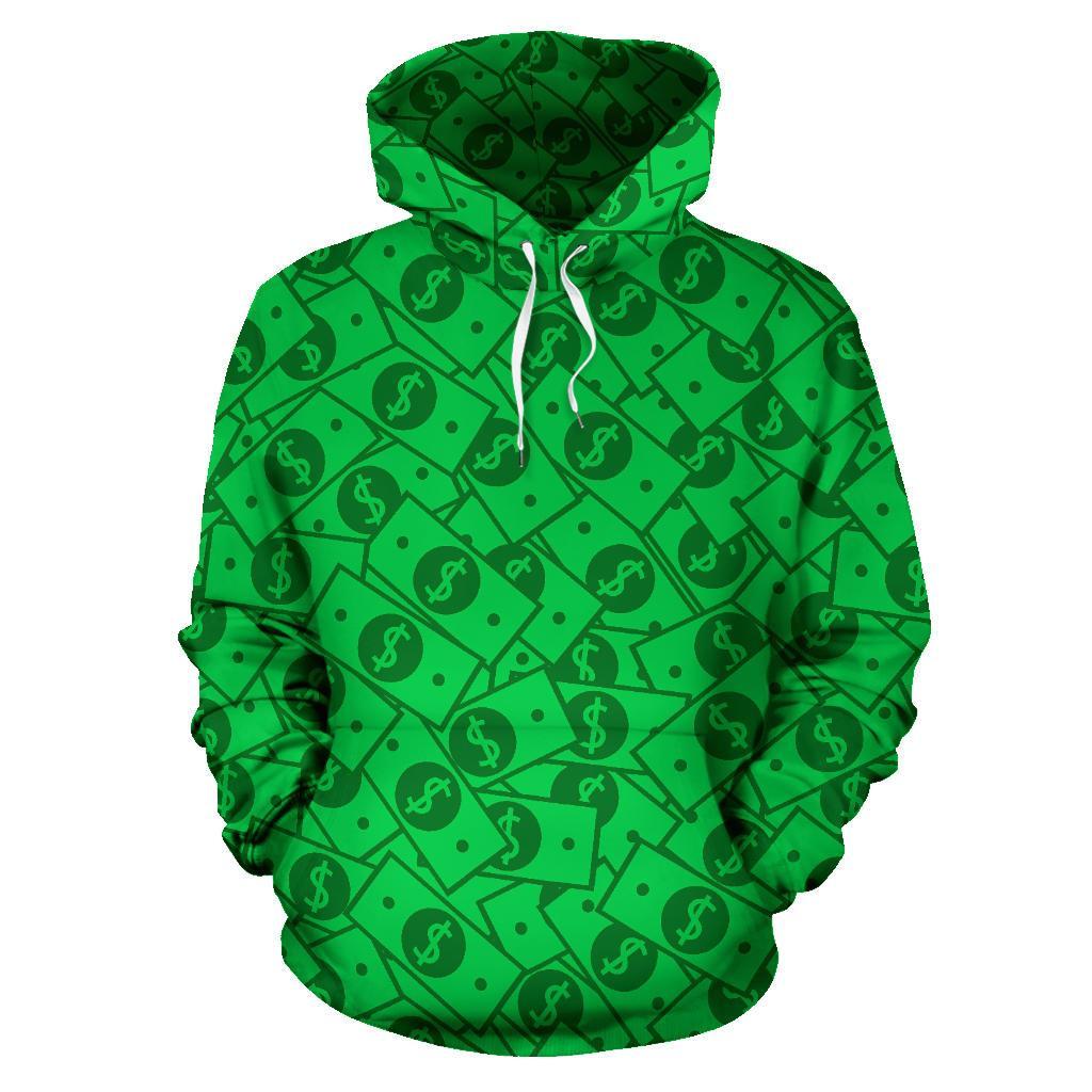 Money Dollar Print Pattern Men Women Pullover Hoodie-grizzshop