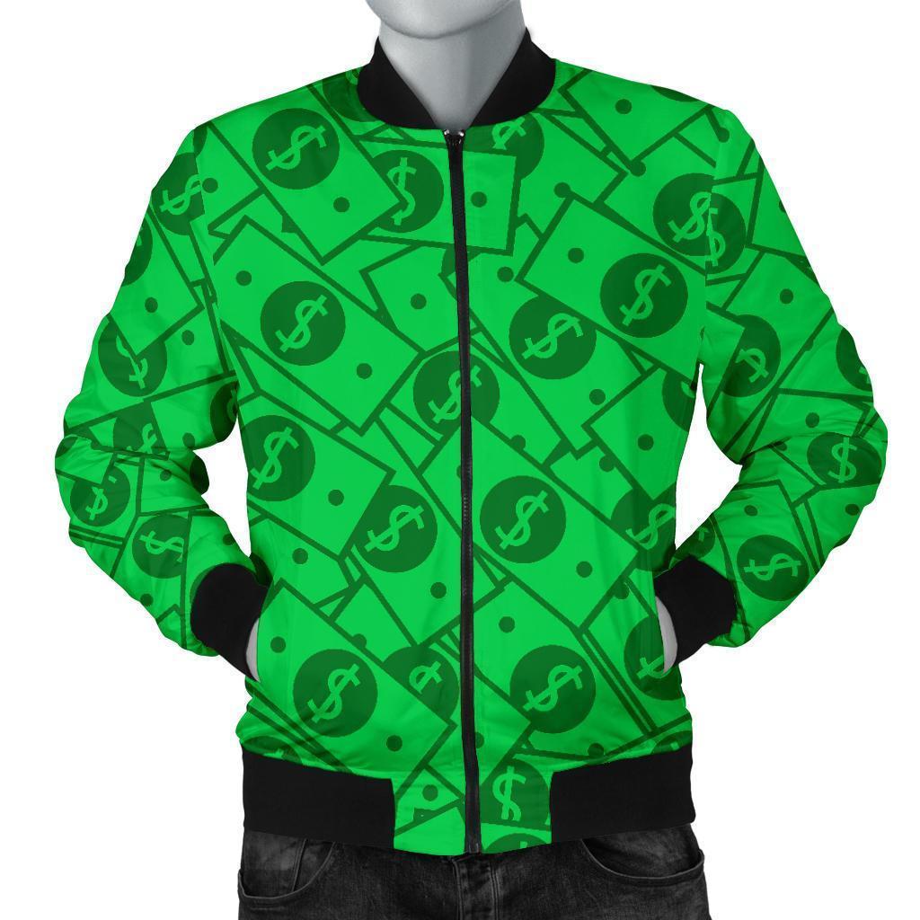 Money Dollar Print Pattern Men's Bomber Jacket-grizzshop