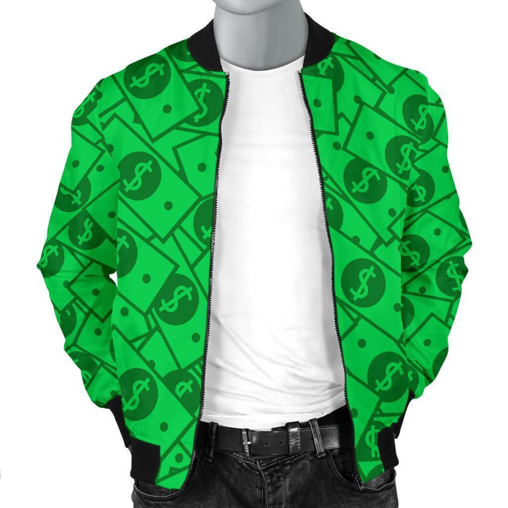 Money Dollar Print Pattern Men's Bomber Jacket-grizzshop