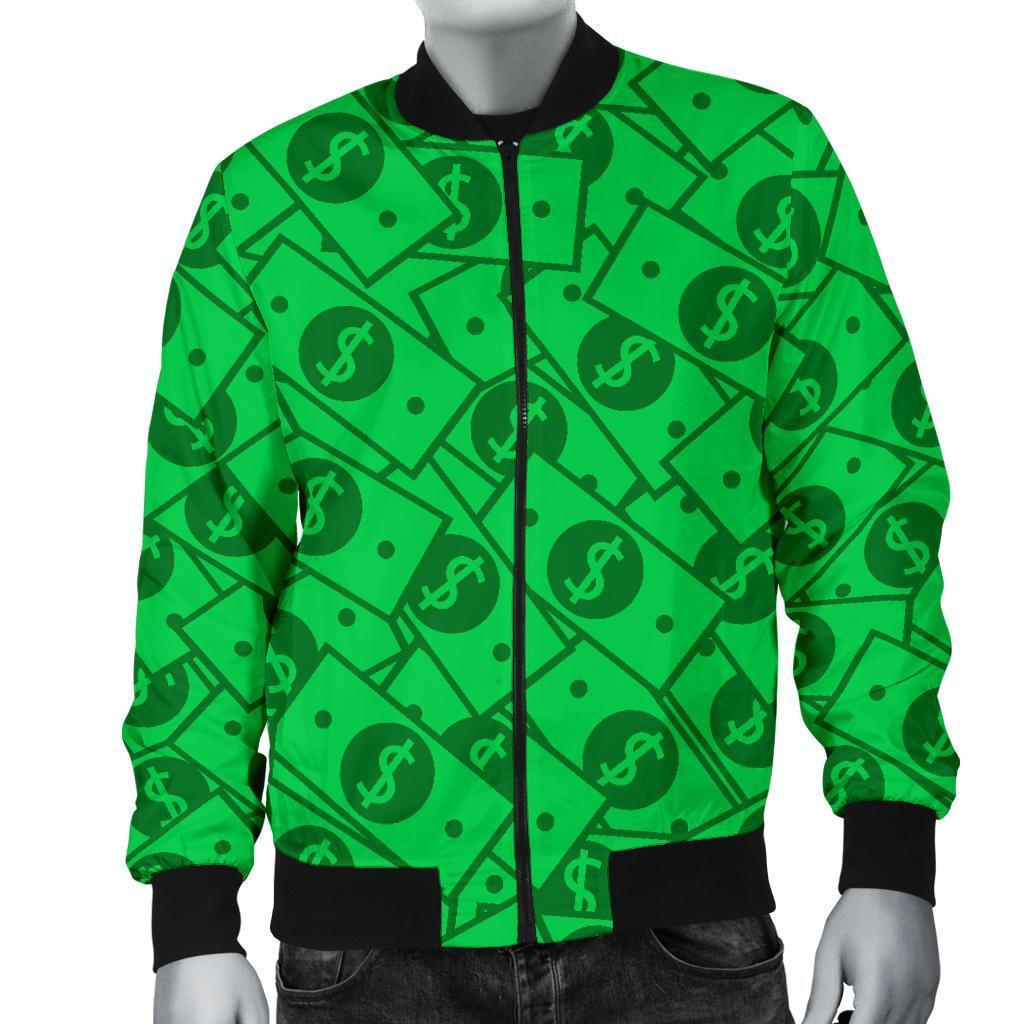 Money Dollar Print Pattern Men's Bomber Jacket-grizzshop