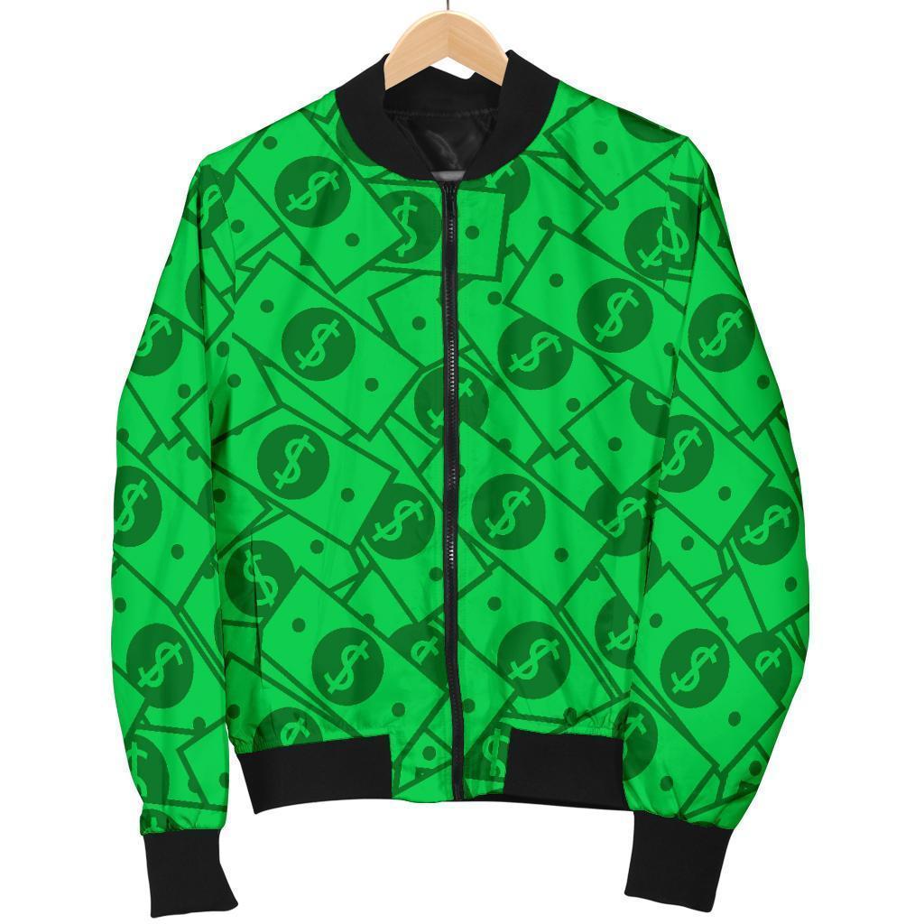 Money Dollar Print Pattern Men's Bomber Jacket-grizzshop