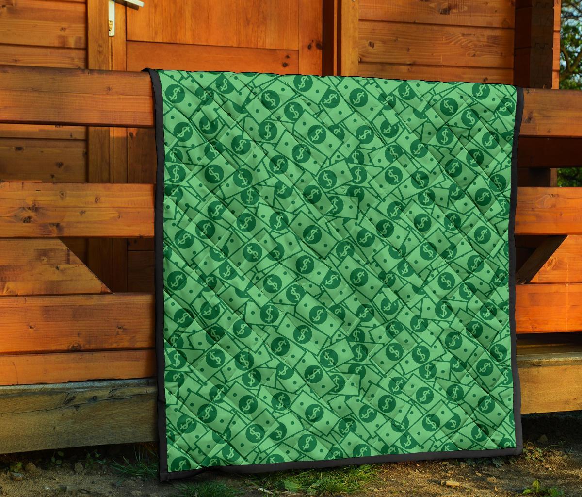 Money Dollar Print Pattern Quilt-grizzshop