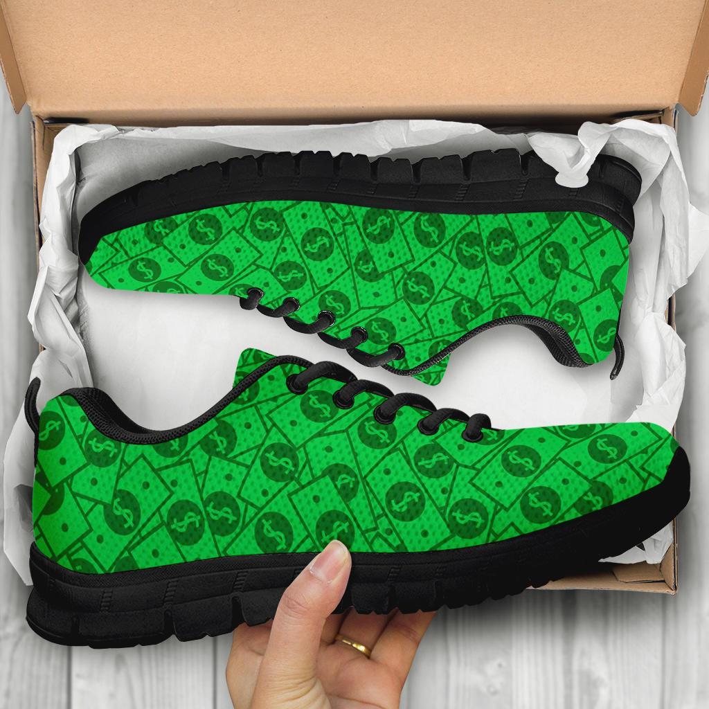 Money Dollar Print Pattern Sneaker Shoes For Men Women-grizzshop