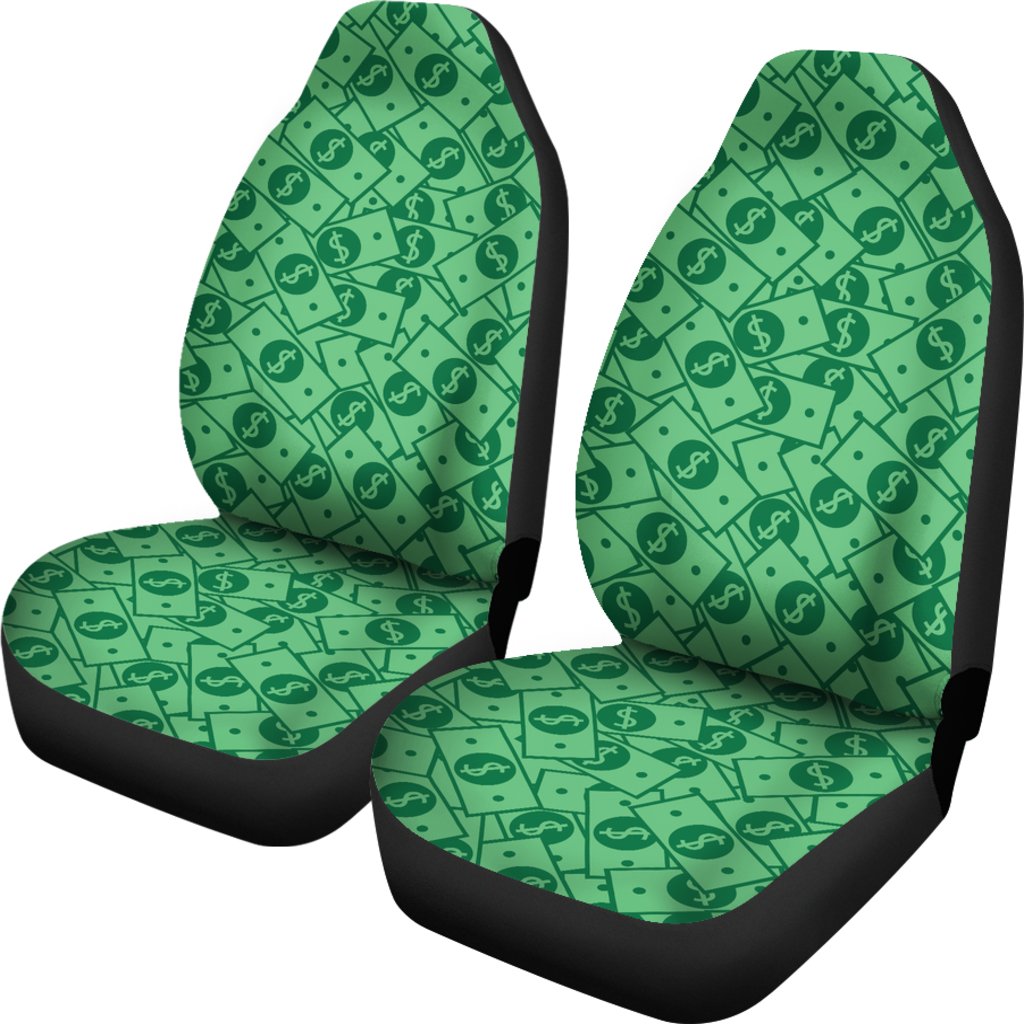 Money Dollar Print Pattern Universal Fit Car Seat Covers-grizzshop
