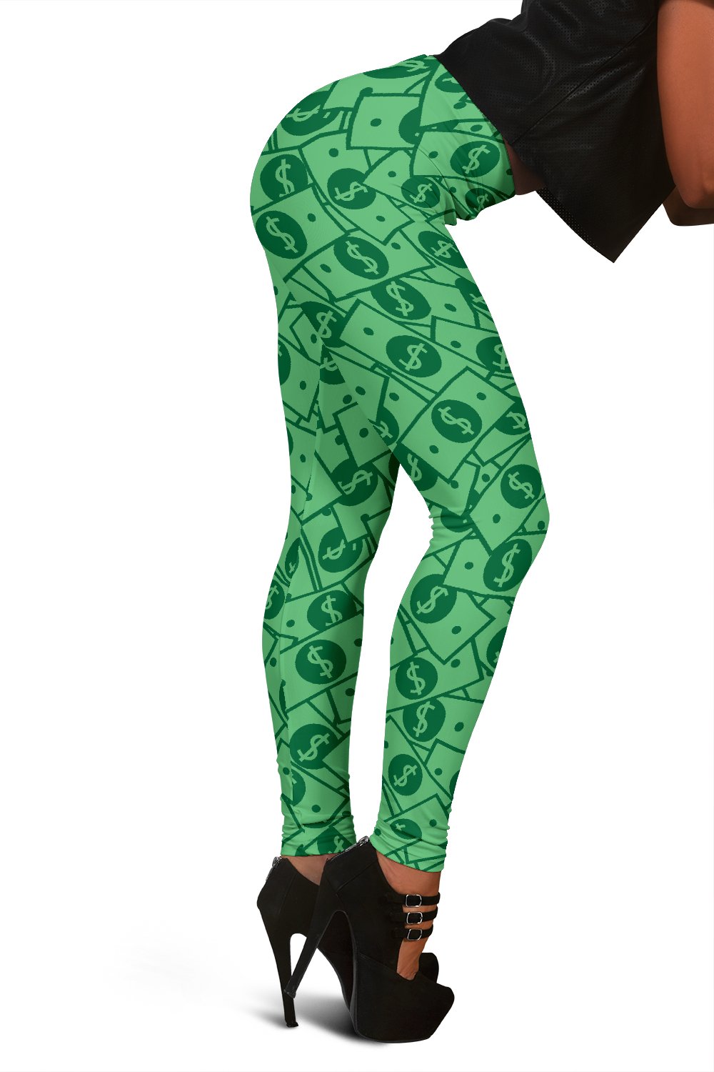 Money Dollar Print Pattern Women Leggings-grizzshop