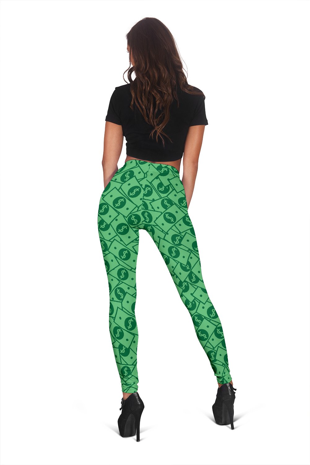 Money Dollar Print Pattern Women Leggings-grizzshop