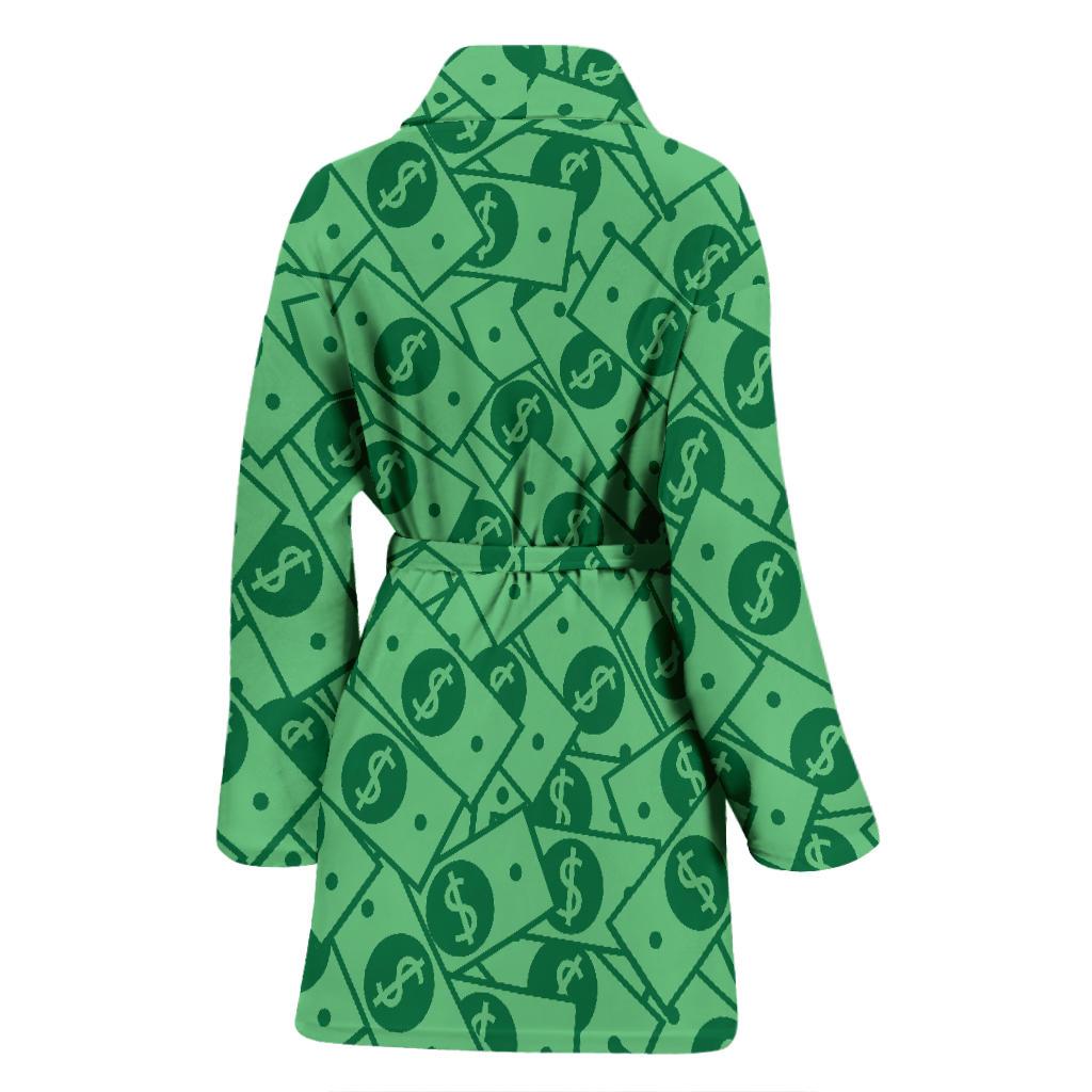 Money Dollar Print Pattern Women Long Robe-grizzshop