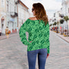 Money Dollar Print Pattern Women Off Shoulder Sweatshirt-grizzshop