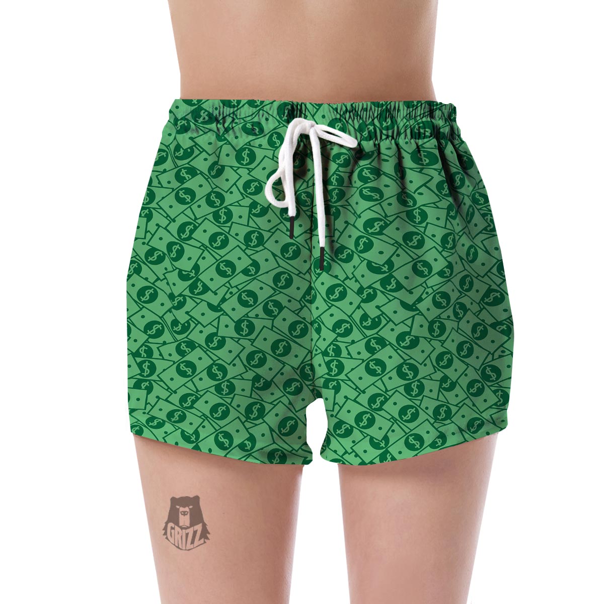 Money Dollar Print Pattern Women's Shorts-grizzshop