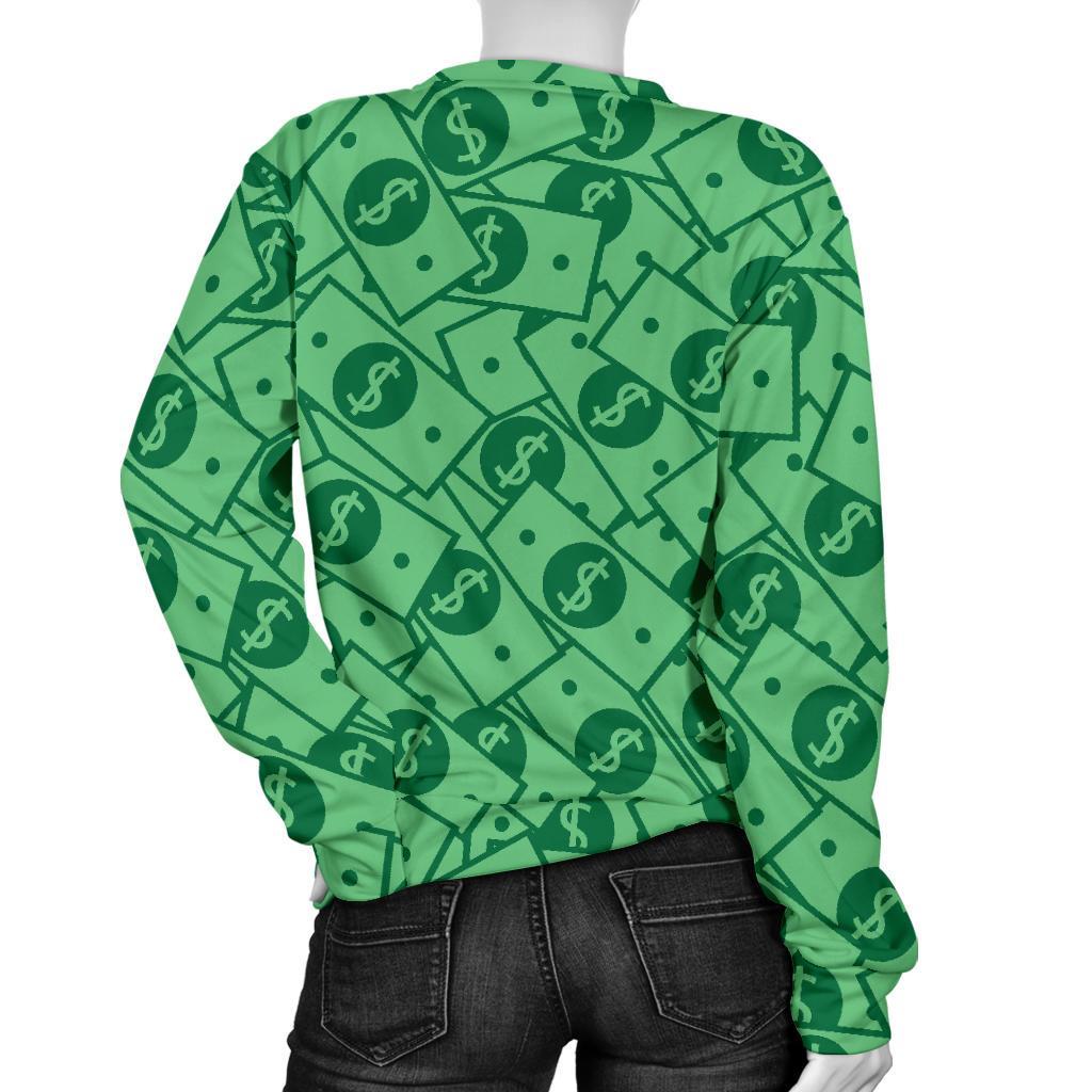 Money Dollar Print Pattern Women's Sweatshirt-grizzshop