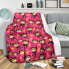 Monkey Banana Pattern Print Blanket-grizzshop