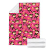 Monkey Banana Pattern Print Blanket-grizzshop