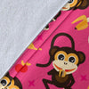 Monkey Banana Pattern Print Blanket-grizzshop