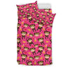 Monkey Banana Pattern Print Duvet Cover Bedding Set-grizzshop