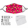 Monkey Banana Pattern Print Face Mask-grizzshop