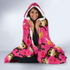 Monkey Banana Pattern Print Hooded Blanket-grizzshop