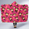 Monkey Banana Pattern Print Hooded Blanket-grizzshop