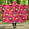 Monkey Banana Pattern Print Hooded Blanket-grizzshop