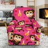 Monkey Banana Pattern Print Recliner Cover-grizzshop