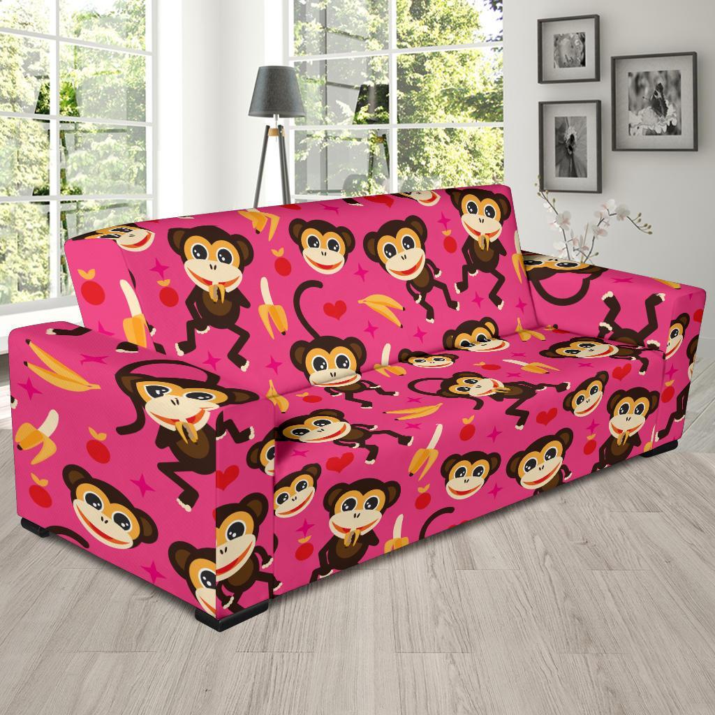 Monkey Banana Pattern Print Sofa Covers-grizzshop