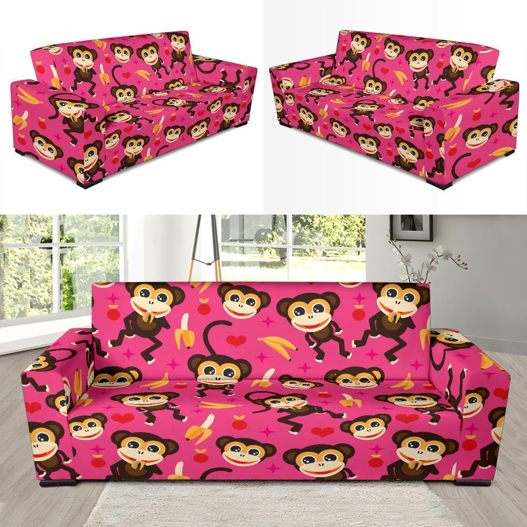 Monkey Banana Pattern Print Sofa Covers-grizzshop