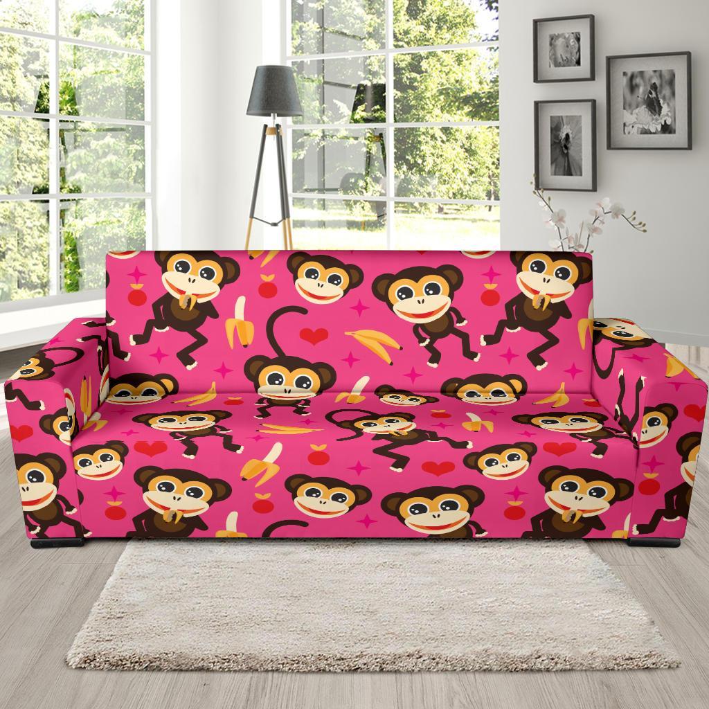 Monkey Banana Pattern Print Sofa Covers-grizzshop