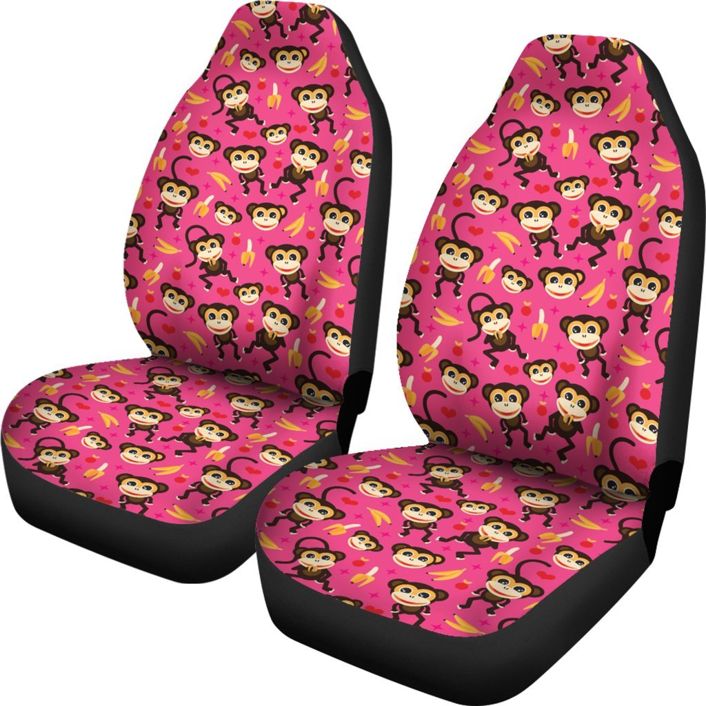 Monkey Banana Pattern Print Universal Fit Car Seat Cover-grizzshop