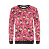 Monkey Banana Pattern Print Women Crewneck Sweatshirt-grizzshop