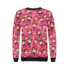 Monkey Banana Pattern Print Women Crewneck Sweatshirt-grizzshop