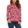 Monkey Banana Pattern Print Women Crewneck Sweatshirt-grizzshop