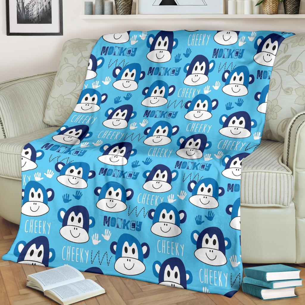 Monkey Print Pattern Blanket-grizzshop