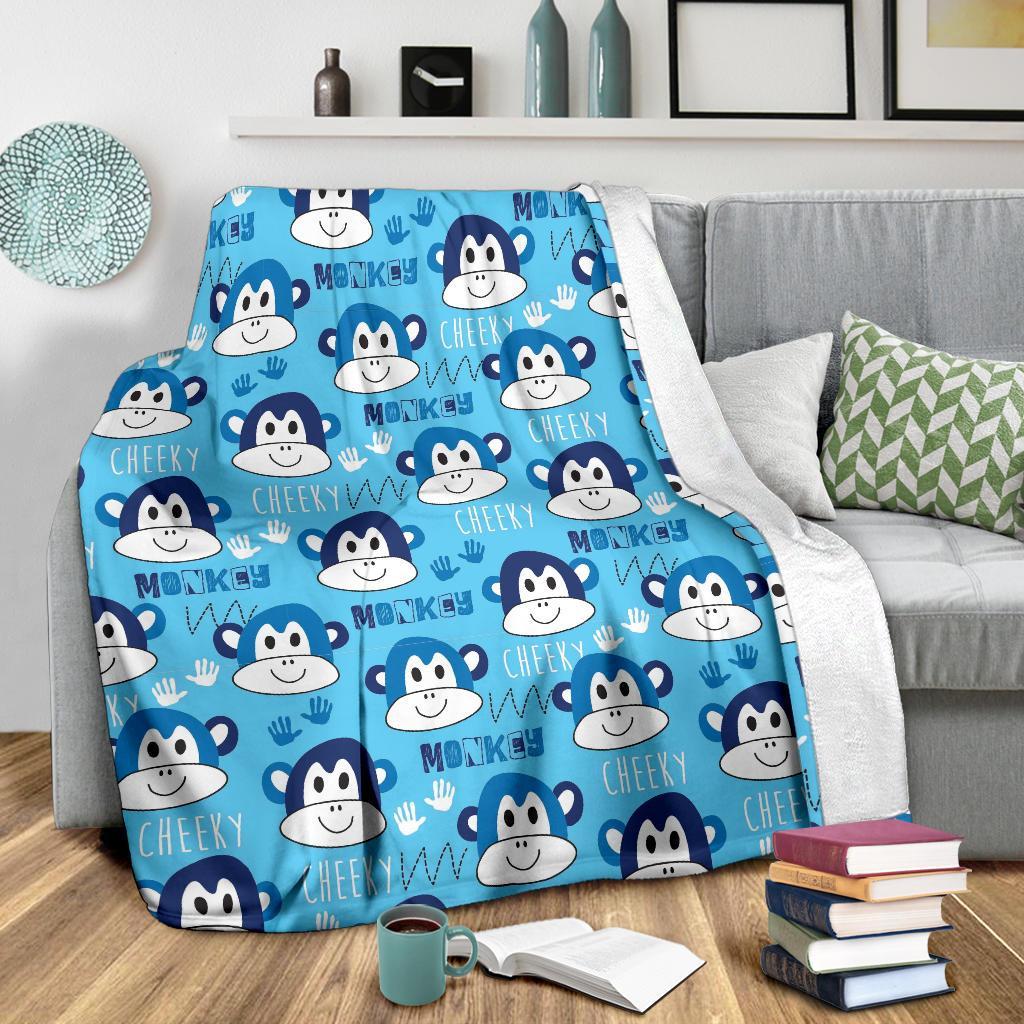 Monkey Print Pattern Blanket-grizzshop