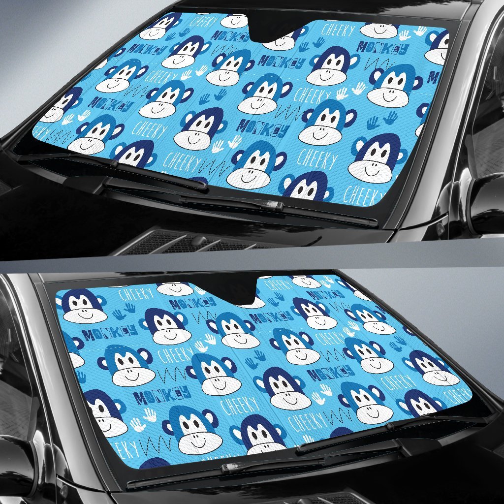 Monkey Print Pattern Car Sun Shade-grizzshop