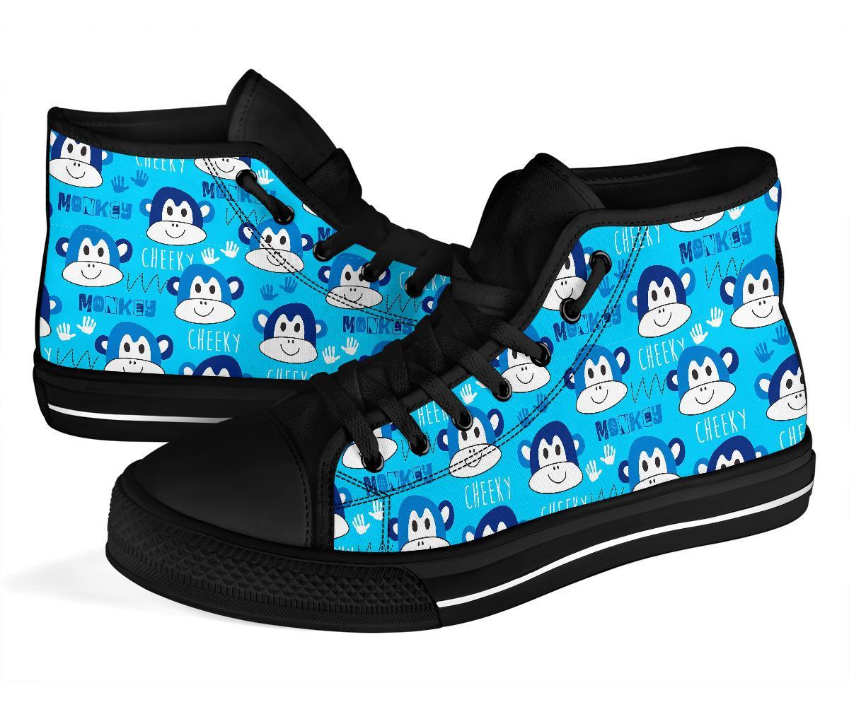 Monkey Print Pattern Men Women's High Top Shoes-grizzshop