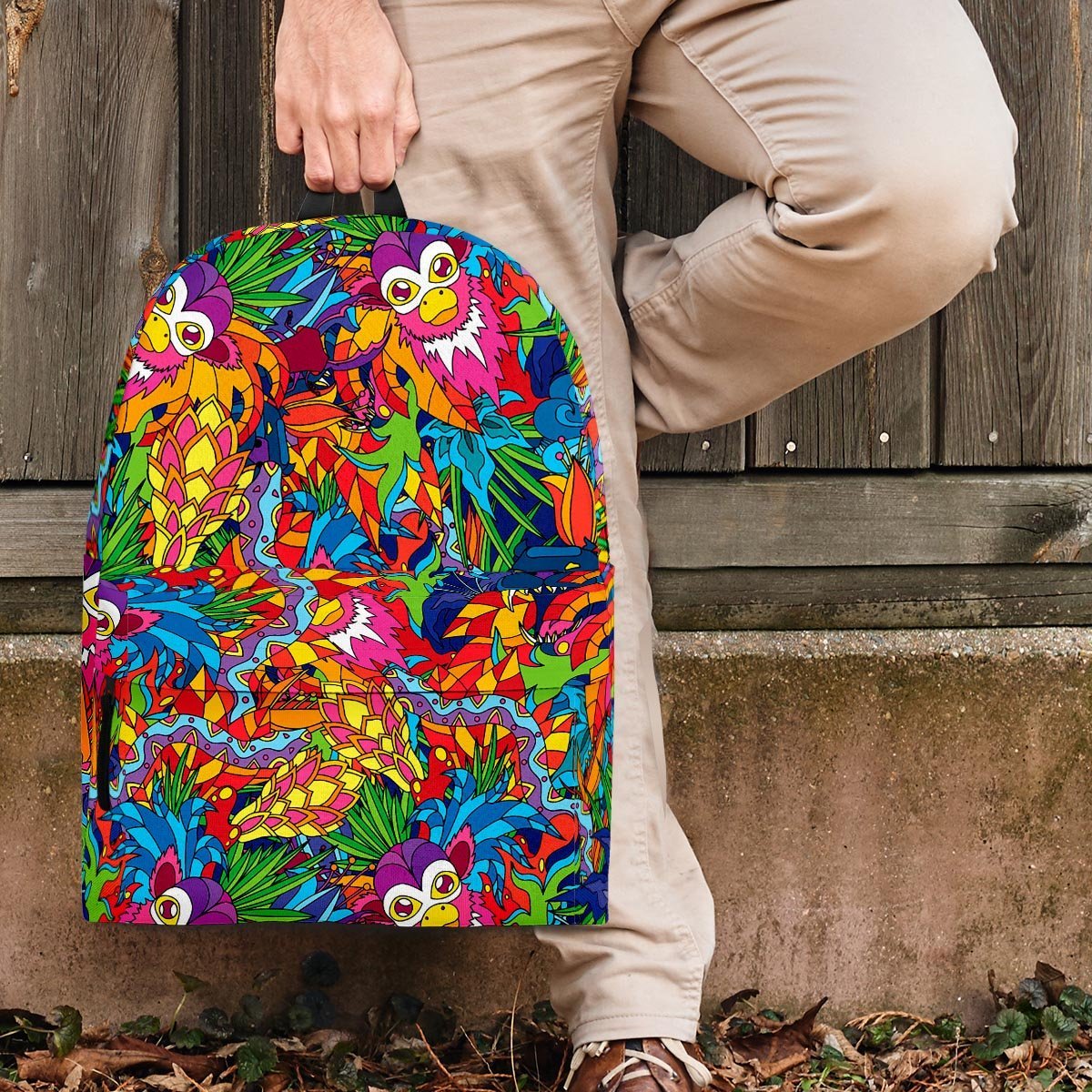 Monkey Trippy Psychedelic Backpack-grizzshop