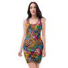 Monkey Trippy Psychedelic Bodycon Dress-grizzshop