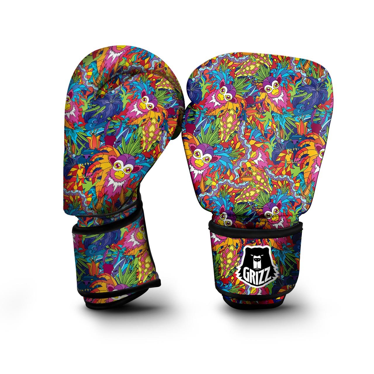 Monkey Trippy Psychedelic Boxing Gloves-grizzshop