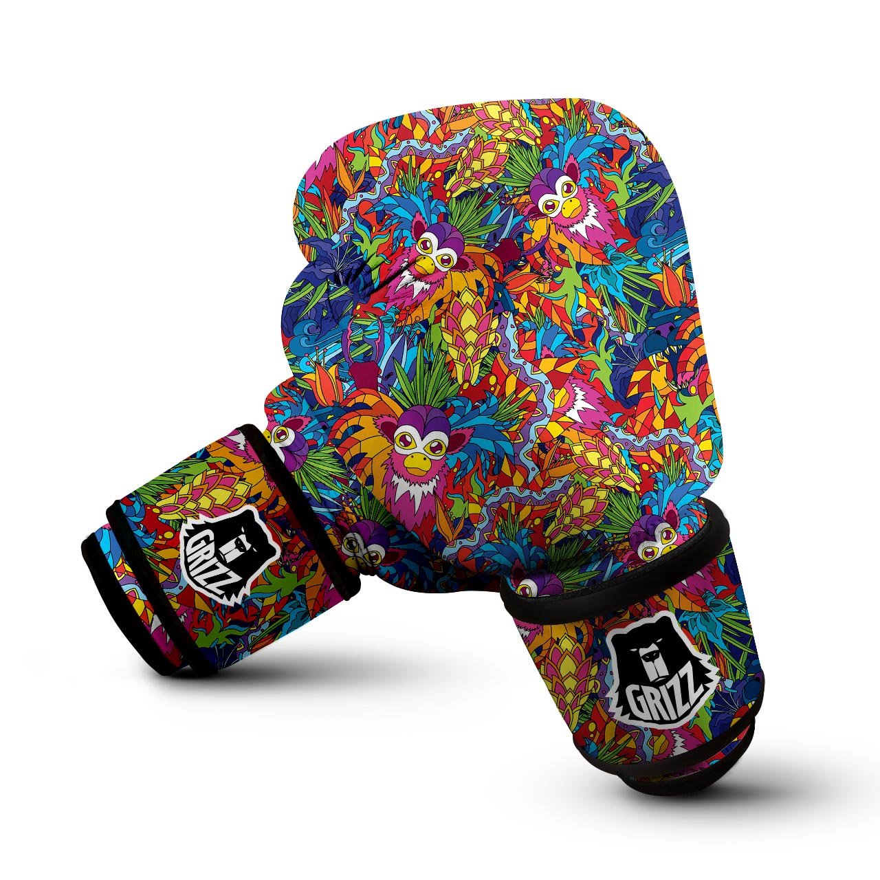 Monkey Trippy Psychedelic Boxing Gloves-grizzshop
