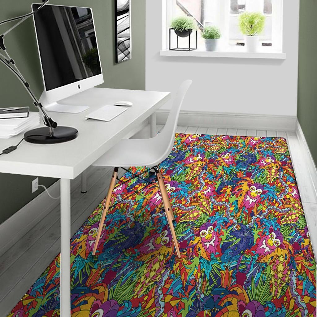 Monkey Trippy Psychedelic Floor Mat-grizzshop