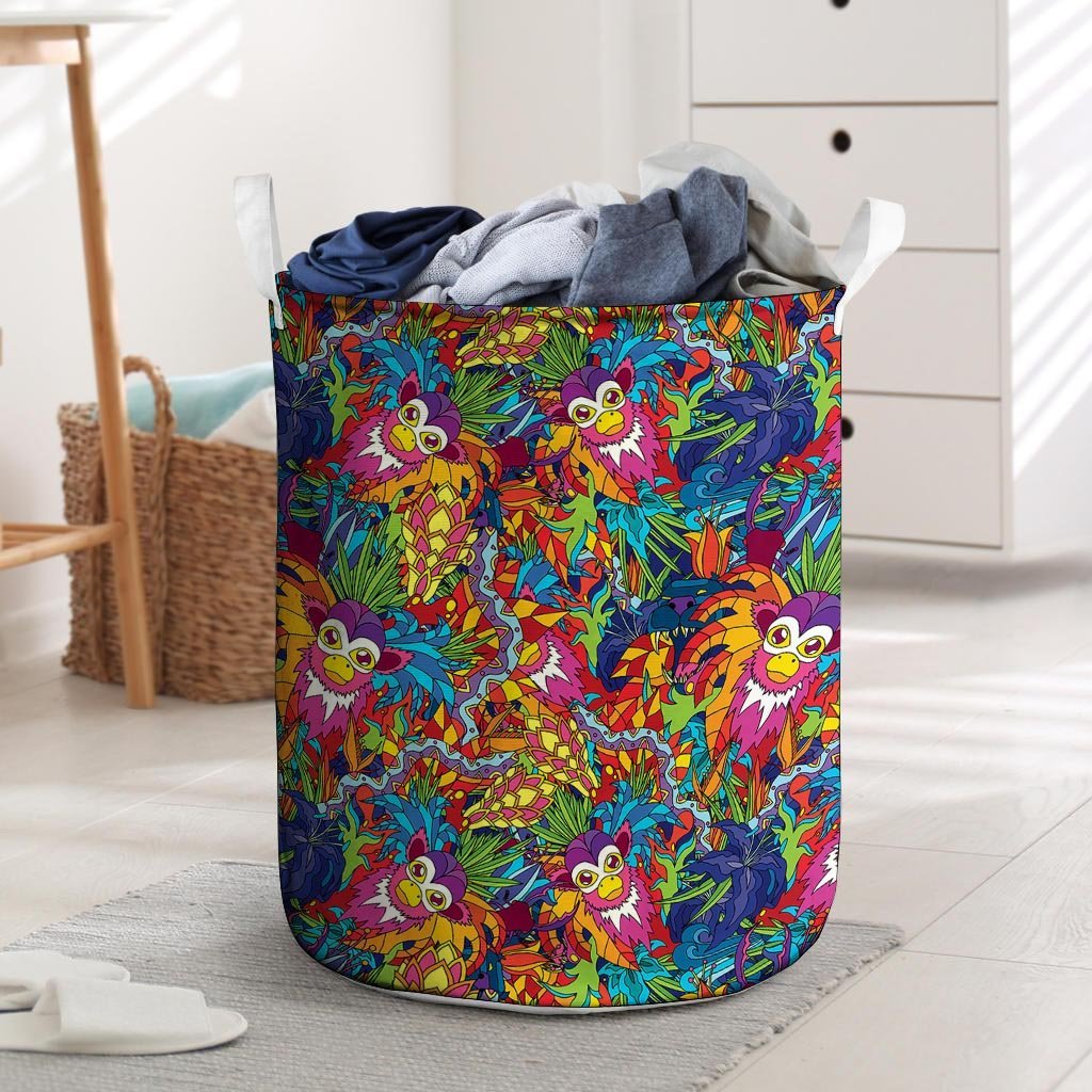 Monkey Trippy Psychedelic Laundry Basket-grizzshop