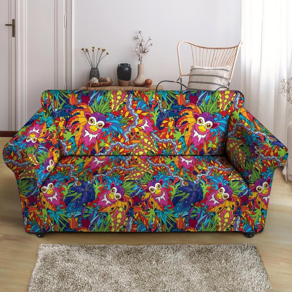 Monkey Trippy Psychedelic Loveseat Cover-grizzshop